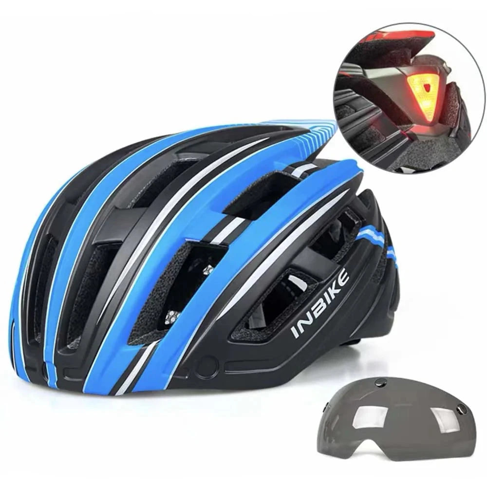 bike helmet with led assorted colors Helmet with Lighted Goggles and LED Light – Burchda Bikes Official Store