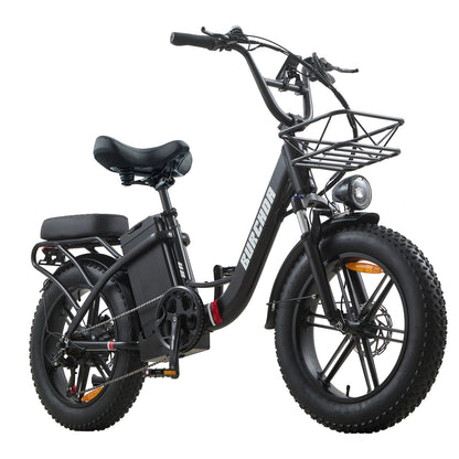 Burchda U8 black electric bike with 48V 31.5Ah battery and 20x4.0 fat tires