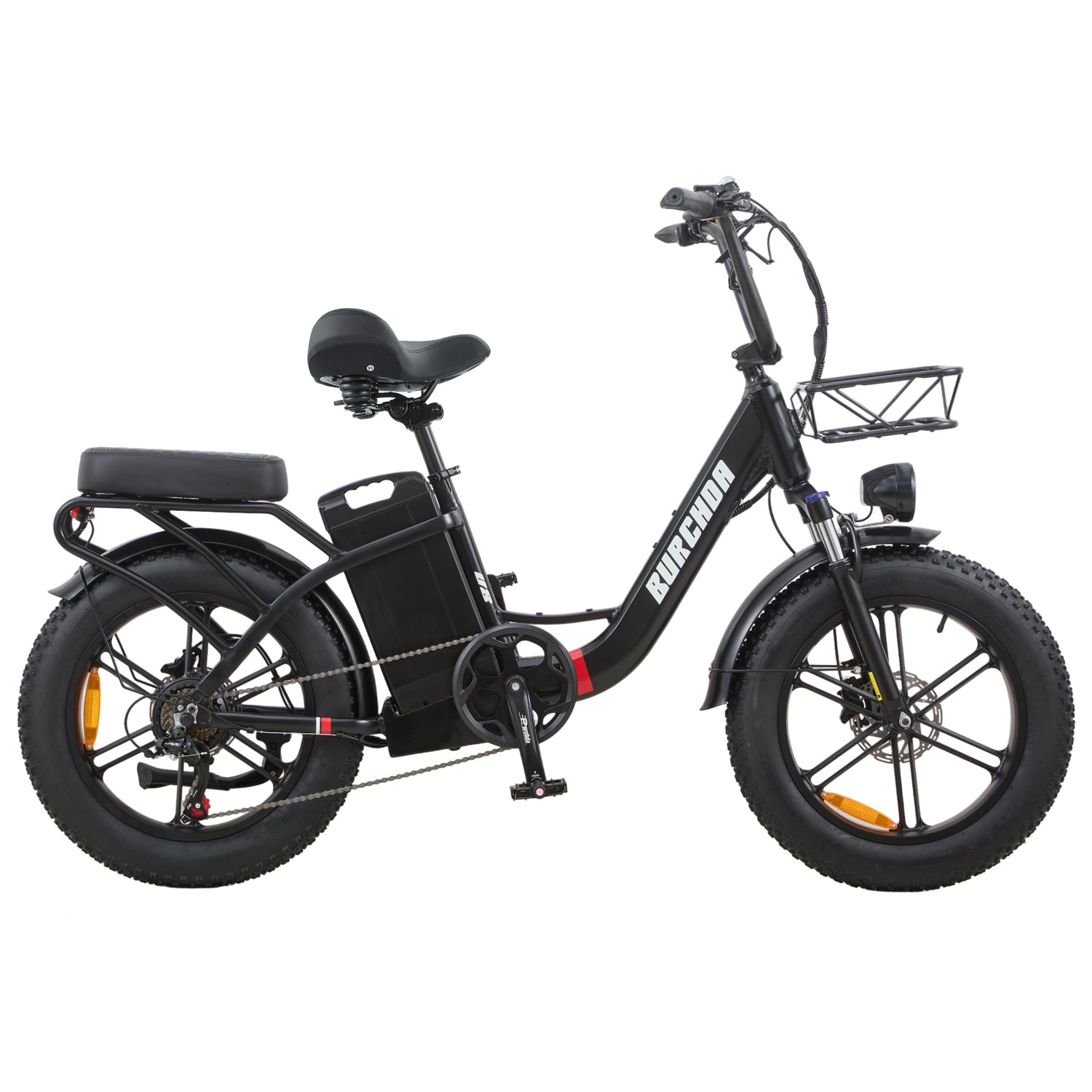 Burchda U8 Black electric bike with 20-inch fat tires