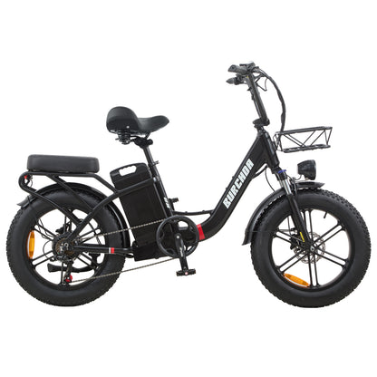 Burchda U8 Black electric bike with 20-inch fat tires